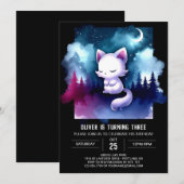 Fantasy Pastel Cat Verjaardag Kaart (Voorkant / Achterkant)