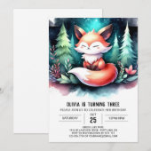 Fantasy Pastel Fox Verjaardag digitaal Kaart (Voorkant / Achterkant)