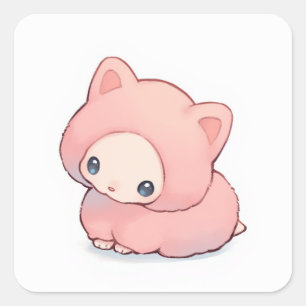 Fantasy Pastel Illustratie Vierkante Sticker