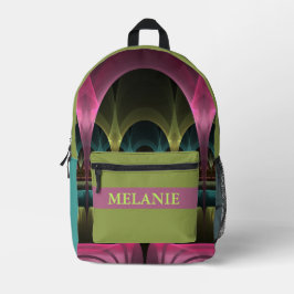 Fantasy Patroon Abstract Kleurrijke Fractal Eigen  Bedrukte Rugzak