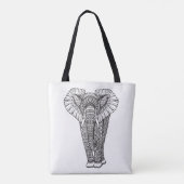 Fantasy Patterned Elephant Doodle 2 Tote Bag (Achterkant)