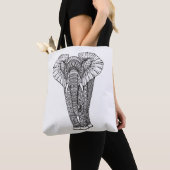 Fantasy Patterned Elephant Doodle 2 Tote Bag (Dichtbij)