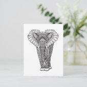 Fantasy Patterned Elephant Doodle Briefkaart (Staand voorkant)