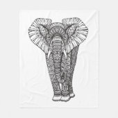 Fantasy Patterned Elephant Doodle Fleece Deken (Voorkant)