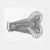 Fantasy Patterned Elephant Doodle Fleece Deken (Voorkant (Horizontaal))