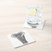 Fantasy Patterned Elephant Doodle Kartonnen Onderzetters (Insitu)