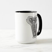 Fantasy Patterned Elephant Doodle Mok (Voorkant rechts)