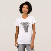 Fantasy Patterned Elephant Doodle T-shirt (Voorkant volledig)
