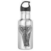 Fantasy Patterned Elephant Doodle Waterfles (Voorkant)