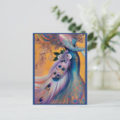 Fantasy Pauw Huwelijksjurk Sprookjes Bruid Briefkaart (Staand voorkant)