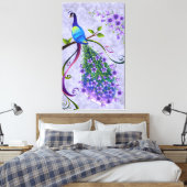 Fantasy Peacock 3-paneel Canvas Afdruk (Insitu (Slaapkamer))