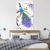 Fantasy Peacock 3-paneel Canvas Afdruk (Insitu (Slaapkamer))