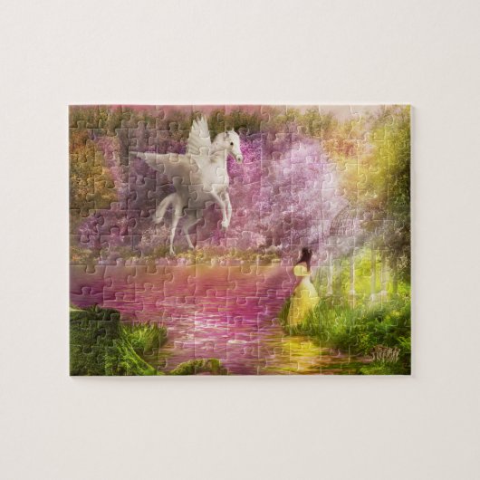 Fantasy - Pegasus - De betoverende tuin Legpuzzel (Horizontaal)