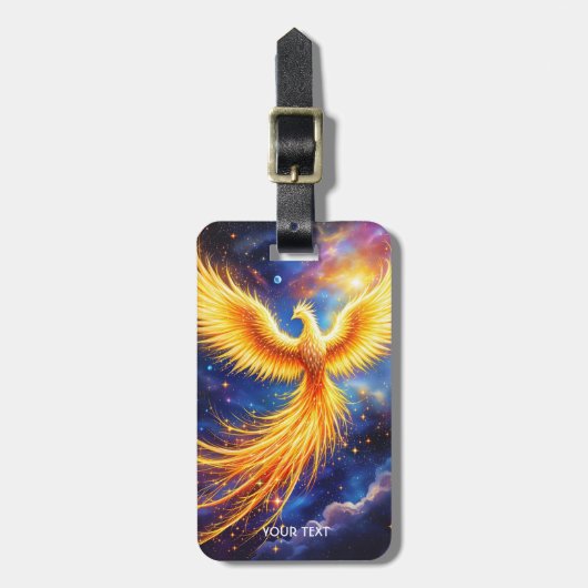Fantasy Phoenix Sterren Ruimte Bagagelabel (Voorkant verticaal)