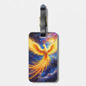 Fantasy Phoenix Sterren Ruimte Bagagelabel (Achterkant verticaal)