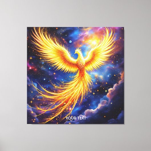 Fantasy Phoenix Sterren Ruimte Canvas Afdruk (Voorkant)