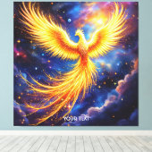 Fantasy Phoenix Sterren Ruimte Canvas Afdruk (Insitu (Houten vloer))