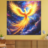 Fantasy Phoenix Sterren Ruimte Canvas Afdruk (Insitu (Woonkamer))