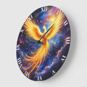 Fantasy Phoenix Sterren Ruimte Grote Klok (Hoek)