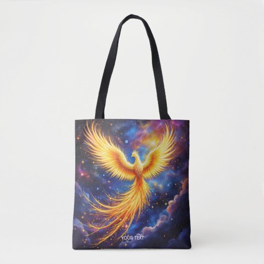 Fantasy Phoenix Sterren Ruimte Tote Bag (Voorkant)