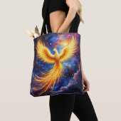 Fantasy Phoenix Sterren Ruimte Tote Bag (Dichtbij)