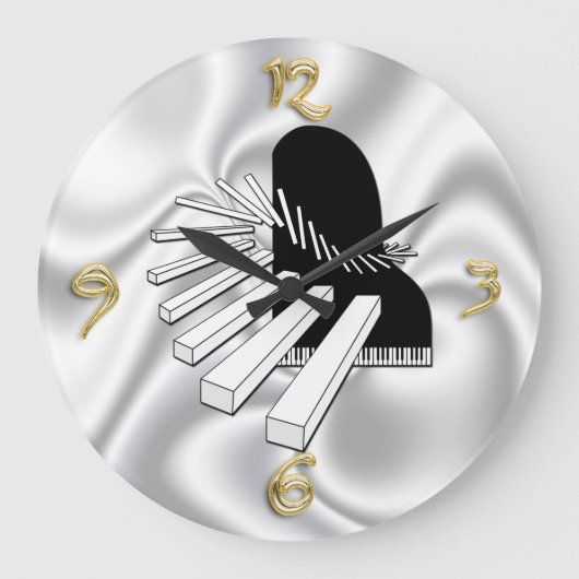 Fantasy Piano Music Lovers Wall Clock Grote Klok (Voorkant)