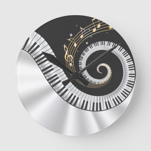 Fantasy Piano Music Lovers Wall Clock Ronde Klok (Voorkant)