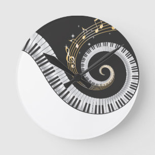 Fantasy Piano Music Lovers Wall Clock Ronde Klok