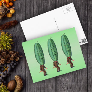 Fantasy Pickle Man Brown Suit Briefkaart