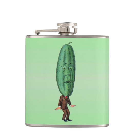 Fantasy Pickle Man Brown Suit Heupfles (Voorkant)