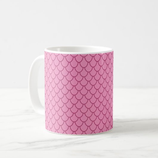 FANTASY PINK DRAGON SCALES PATTERN Novelty Koffiemok (Voorkant links)