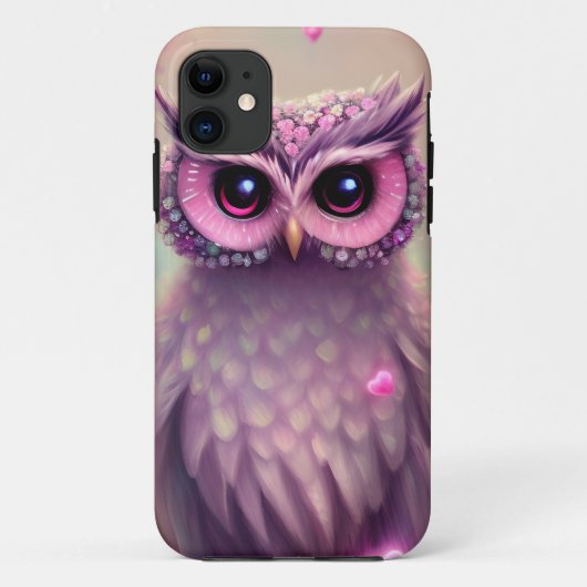 Fantasy Pink Fluffy Kawaii Owl Case-Mate iPhone Case (Achterkant)