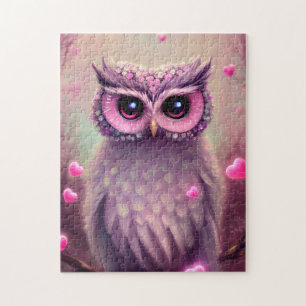 Fantasy Pink Fluffy Kawaii Owl Legpuzzel