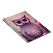 Fantasy Pink Fluffy Kawaii Owl Notitieboek (Rechterzijde)