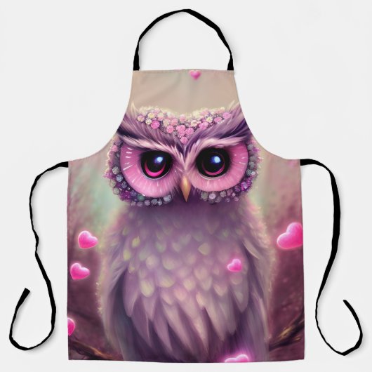 Fantasy Pink Fluffy Kawaii Owl Schort (Voorkant)