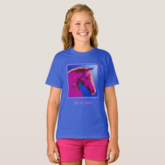 Fantasy Pink Horse Face Persoonlijk T-shirt (Voorkant volledig)