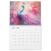 Fantasy Pink Peacocks in Abstract Style Kalender (Mar 2026)