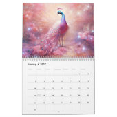 Fantasy Pink Peacocks in Abstract Style Kalender (Jan 2027)
