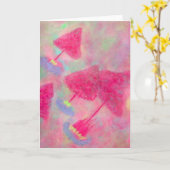 Fantasy Pink Trees Wenskaart Kaart (Gele Bloem)