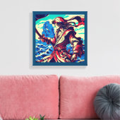 Fantasy Piraat Anime - Houtsnede 2 Canvas Afdruk (Insitu (Woonkamer))