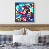 Fantasy Piraat Anime - Houtsnede 2 Canvas Afdruk (Insitu (Slaapkamer))