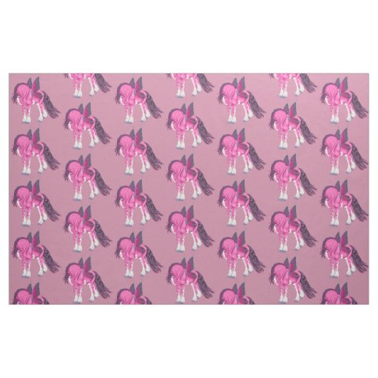 Fantasy Pixie Fairy Clydesdale Paard Stof (Fat Quarter)