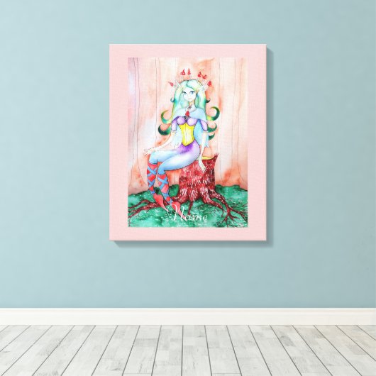 Fantasy Pixie Fairy Thunder_Cove Canvas Afdruk (Insitu (Houten vloer))