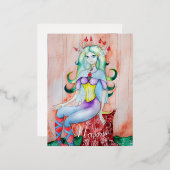 Fantasy Pixie Fairy Thunder_Cove Folie Feestdagen Briefkaart (Voorkant / Achterkant)