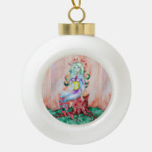 Fantasy Pixie Fairy Thunder_Cove Keramische Bal Ornament (Voorkant)