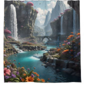 Fantasy Planet water ontsnappen badkamer Douchegordijn (Voorkant)