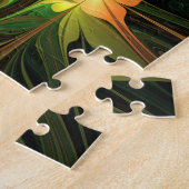 Fantasy Plant Abstract Groen Roest Bruin Fractal Legpuzzel (Zijkant)