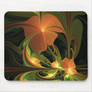 Fantasy Plant Abstract Groen Roest Bruin Fractal Muismat