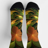 Fantasy Plant Abstract Groen Roest Bruin Fractal Sokken (Top)