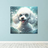Fantasy poedel - Premium gewikkeld canvas (glans) Afdruk (Insitu (Houten vloer))